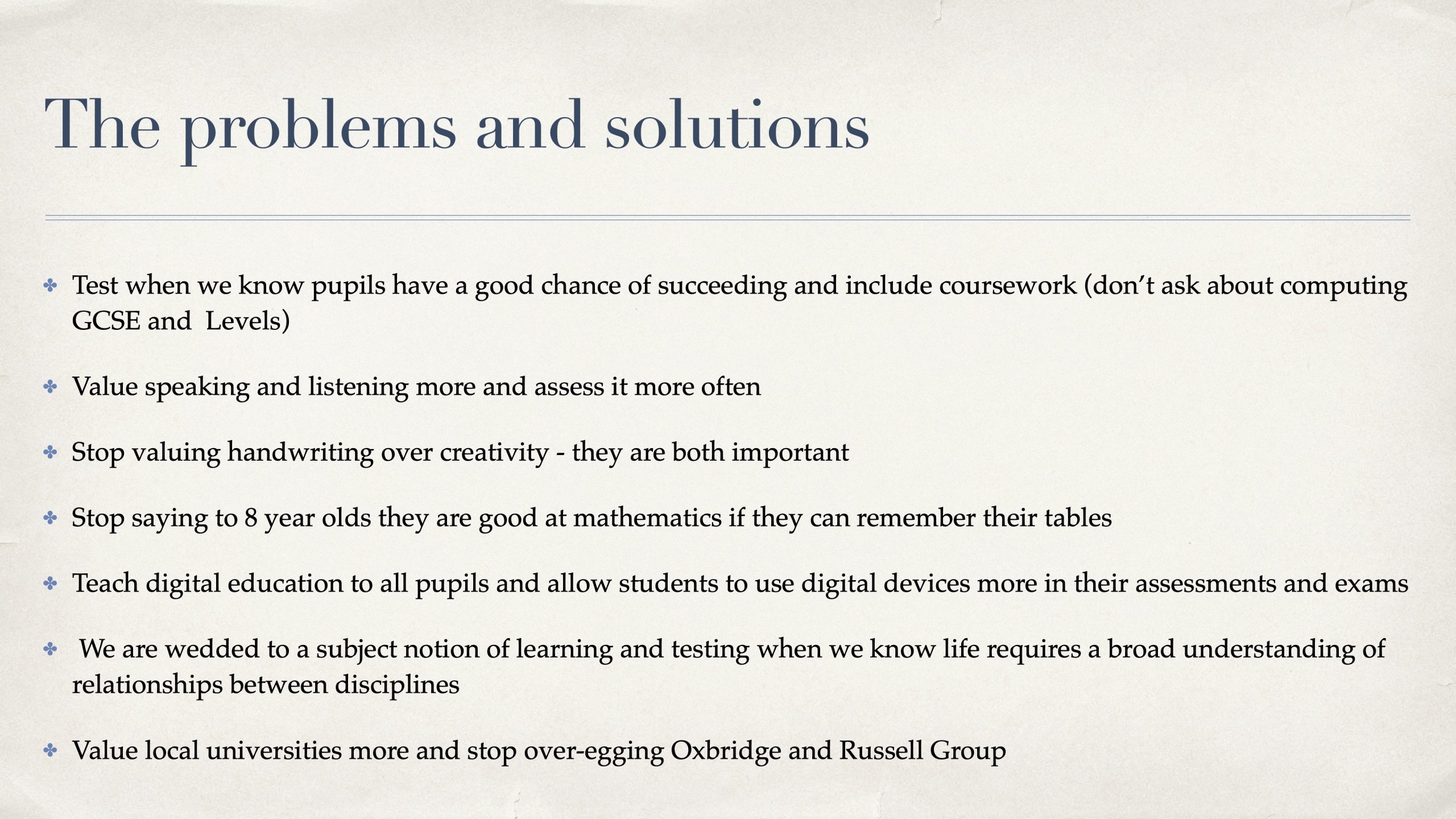 Slide 5. The problems and solutions