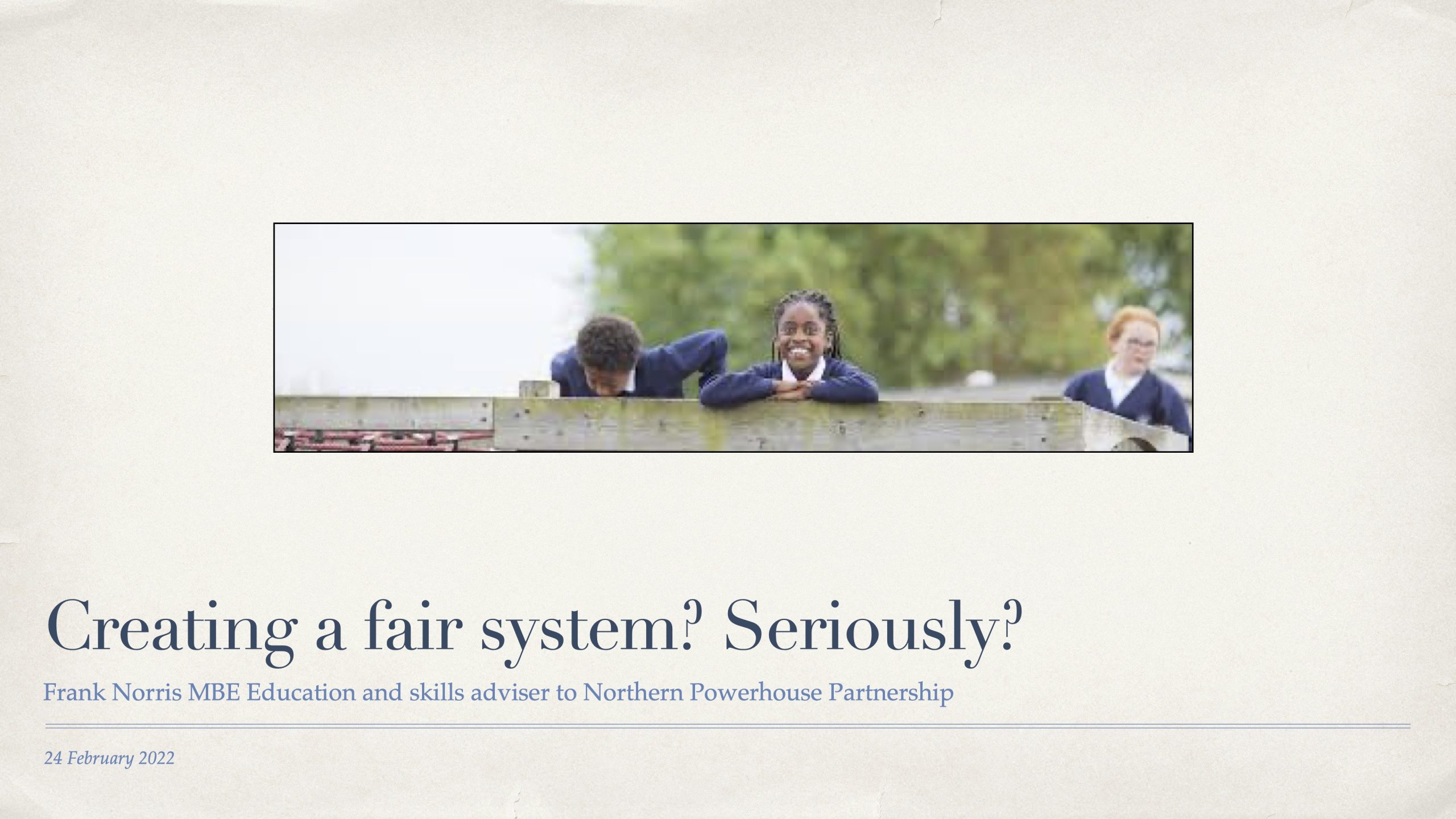 Slide 1. Creating a fair system? Really?